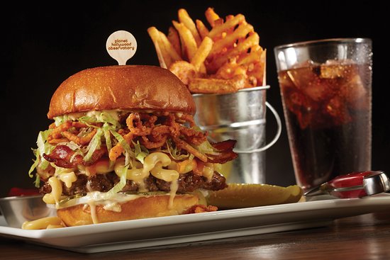 Planet Hollywood Restaurant signature dishes Mac and Cheese Burger
Chicken Crunch
La Lasagna
